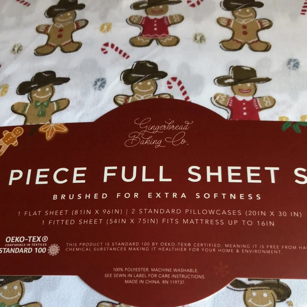 Cowboy Gingerbread Sheet Set - FULL